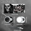 IWTBNOA Peinture de Visage pour Halloween, Noir Blanc Visage Peinture Corps, Peinture Visage Corporelle Noir et Blanc, Maquil