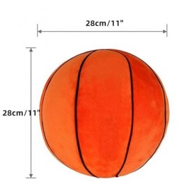 XZJMY Grand oreiller rond en peluche en forme de balle 3D - Cadeau pour filles ou garçons 28 cm, orange 