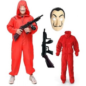TK Gruppe Timo Klingler Kit de déguisement - House of Money M-L pour adultes unisexe avec masque Dali Salvador, fusil gonflab