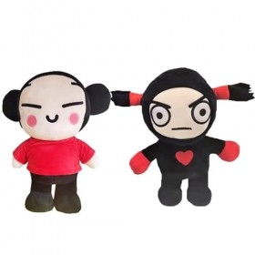 2 PCS Pucca et Garu Peluche Jouet Chinois Dessin Animé Poupée Peluche Figure Oreiller de Couchage Mariage Couple Enfants Enfa