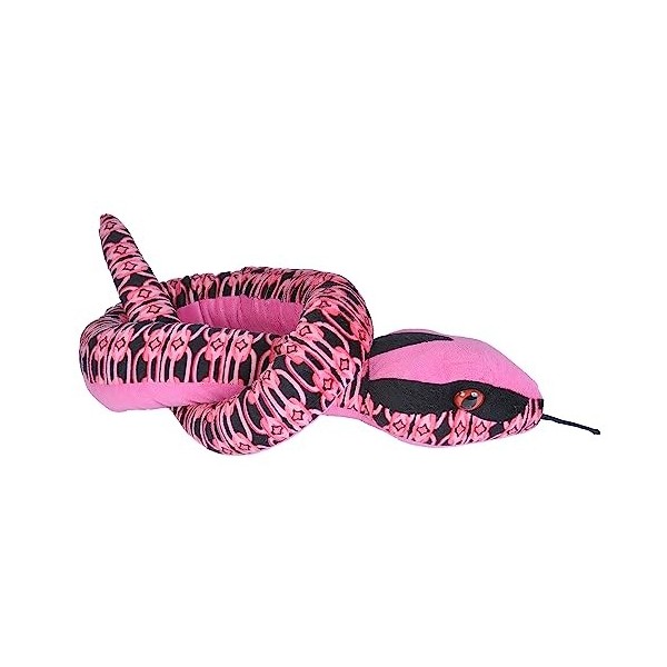 Wild Republic Plush Snake Liens Rose, Peluche Serpent, Animal en Peluche 137 cm, Idée Cadeau de Naissance Fille ou Garçon, Jo