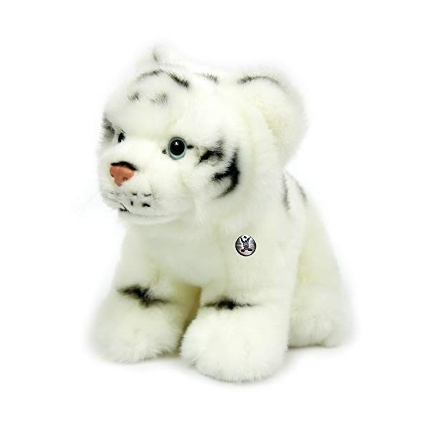 Doudou Tigre Blanc Peluche Bébé Tigre 28 cm de long * NILAY