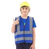 AYKRM Gilet De Signalisation Bleu Enfant Gilet De SéCurité RéFléChissant Haute Visibilité Gilet De Enfant Bleu