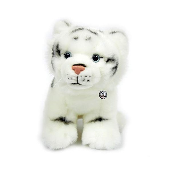 Doudou Tigre Blanc Peluche Bébé Tigre 28 cm de long * NILAY