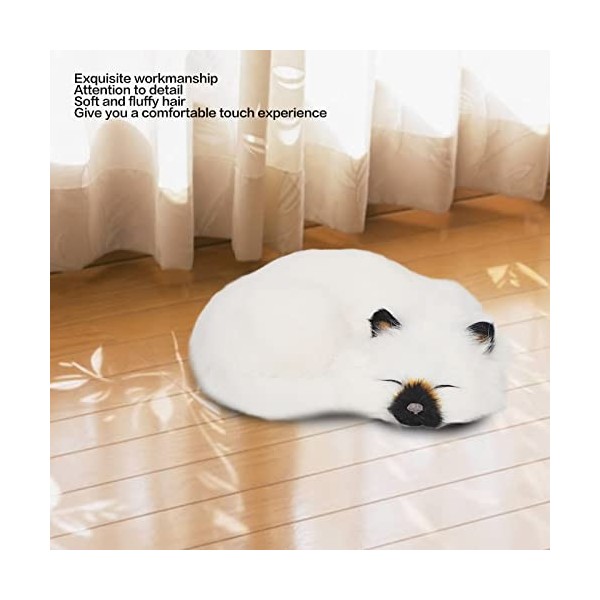 Tnfeeon Chat Endormi en Peluche Réaliste, Accessoires de Photographie Peluche Moelleux simulé Chat Endormi Décor à la Maison 