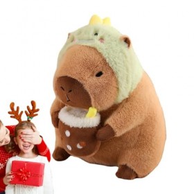 MCGOS Peluche Capybara, Kawaii Peluches Capybara Jouet, Couvre-tête Amovible, Jouet en Peluche Capybara Mignon pour Adultes, 