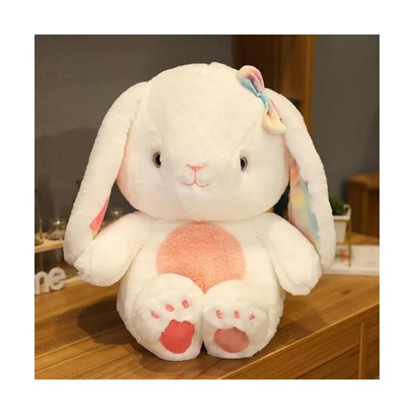 SaruEL Peluche Noeud Lapin poupée Peluche Fille Cadeau Doux Peluche Peluche Jouet Anniversaire Cadeau de Noël 25cm 1