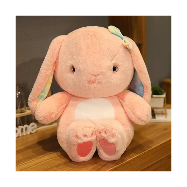 SaruEL Peluche Noeud Lapin poupée Peluche Fille Cadeau Doux Peluche Peluche Jouet Anniversaire Cadeau de Noël 25cm 1
