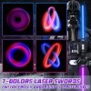 Atuoxing 2 Pièces Sabre Laser pour Enfant Adulte, 7 Couleurs Épée Laser avec Effets Sonores, 2-en-1 Cosplay Lightsaber