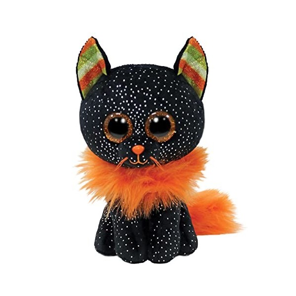 Ty Beanie Boos-Peluche Morticia Le Chat 15 cm-TY36494, TY36494, Noir, Small