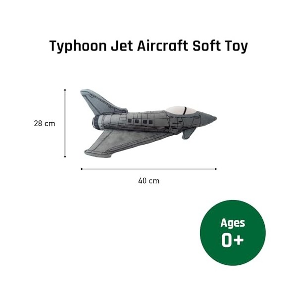 Typhoon Fighter Jet Aviation Peluche – Jouet en peluche mignon pour enfants et collectionneurs – Cadeau emblématique avion av