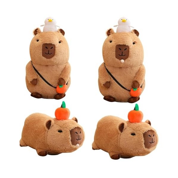 BRULEA Jouet en Peluche Capybara couineur, Jouets en Peluche Capybara de Dessin animé, Mini poupée en Peluche Capybara avec B