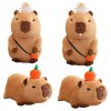 BRULEA Jouet en Peluche Capybara couineur, Jouets en Peluche Capybara de Dessin animé, Mini poupée en Peluche Capybara avec B