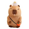 BRULEA Jouet en Peluche Capybara couineur, Jouets en Peluche Capybara de Dessin animé, Mini poupée en Peluche Capybara avec B