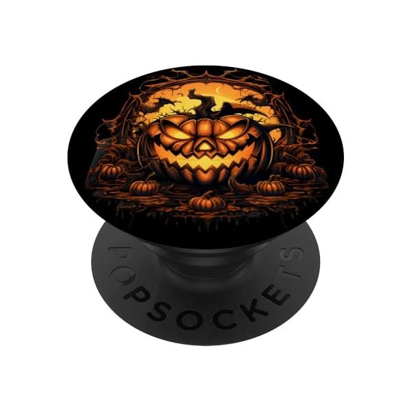 Jack O Lantern Costume dHalloween effrayant sculpté visage de citrouille PopSockets PopGrip Interchangeable