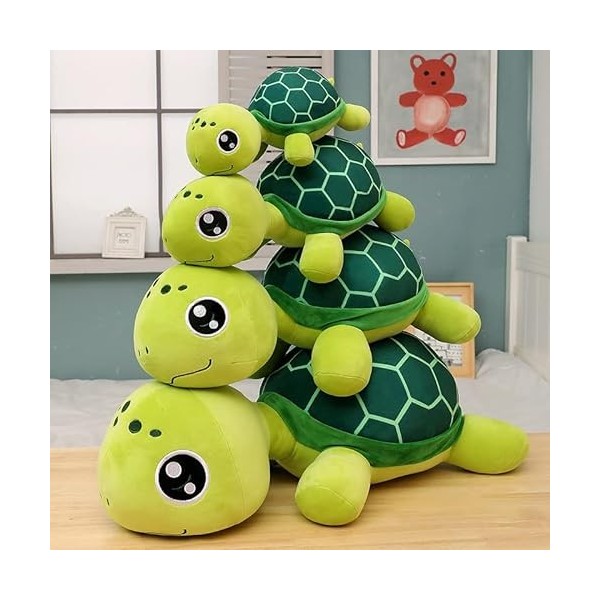 DHESSO 30cm-70cm créatif Grand Oeil Tortue en Peluche couché Tortue poupée Enfants Mignon Oreiller Jouet Doux Coussin Chambre