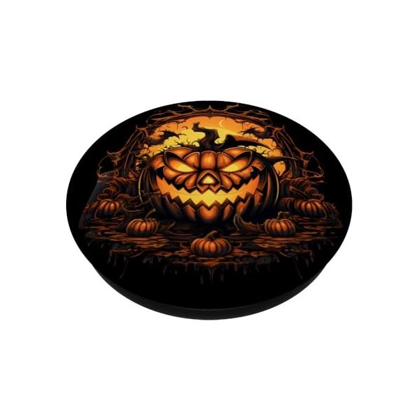 Jack O Lantern Costume dHalloween effrayant sculpté visage de citrouille PopSockets PopGrip Interchangeable