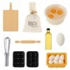 Fivtsme Lot de 15 mini accessoires de lutin miniature pour maison de poupée, accessoires de pâtisserie, œufs miniatures, pain