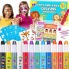 Chennyfun Peinture Visage des Crayons, 12 Couleurs Crayons Maquillage Enfant, Non-Toxique et Lavable Maquillage Enfant, pour 