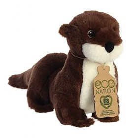 Aurora, 35016, Eco Nation Loutre de rivière, 34cm, Peluche éco-Responsable, Marron
