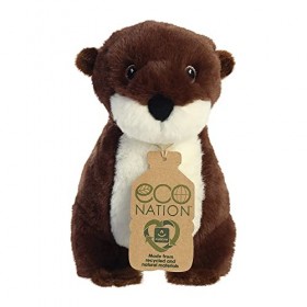 Aurora, 35016, Eco Nation Loutre de rivière, 34cm, Peluche éco-Responsable, Marron