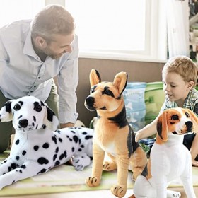 50cm dalmatien en peluche allongé chien en peluche blanc noir dalmatien lévrier Rottweiler animal en peluche poupée en peluch
