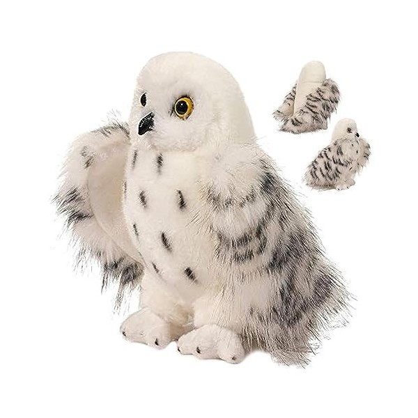 caizhe Hibou en Peluche, Hibou en Peluche en Peluche, Chouette Oiseau Animal en Peluche Simulé Hibou Modèle Animal, Animal en