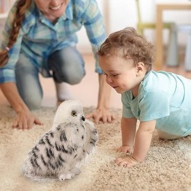 caizhe Hibou en Peluche, Hibou en Peluche en Peluche, Chouette Oiseau Animal en Peluche Simulé Hibou Modèle Animal, Animal en