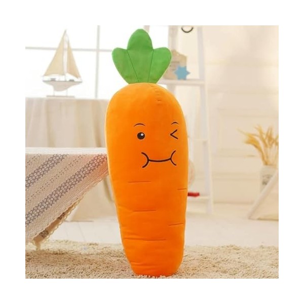 NOpinz Dessin animé Souriant Carotte en Peluche Jouet végétal Carotte en Peluche Oreiller poupée Enfants Jouet en Peluche Cad