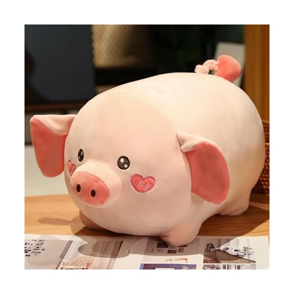 KiLoom Cochon Peluche Poupée Couché Peluche Cochon Jouet Animal Doux Doudou Oreiller pour Garçon Fille Réconfortant Cadeau D’