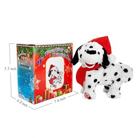 Gfilay Jouet pour Chien Twerkant - Décorations De Noël Chantantes Et Dansantes en Peluche pour Chiot avec Tenue De Père Noël,