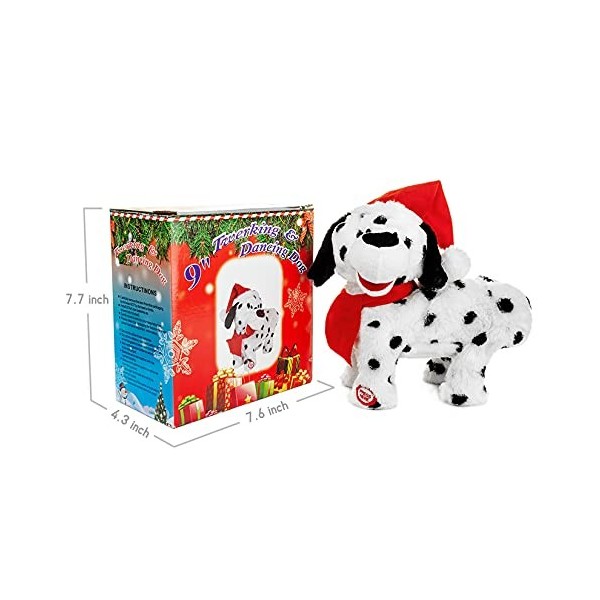 Gfilay Jouet pour Chien Twerkant - Décorations De Noël Chantantes Et Dansantes en Peluche pour Chiot avec Tenue De Père Noël,