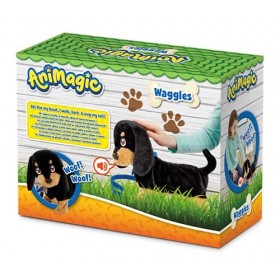 Goliath - Animagic, Waggles en balade - chien peluche interactive pour enfant - à partir de 3 ans