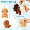 12 Pièces Mini Chiens en Peluche Chiot en Peluche avec Porte-Clés Faveurs de Fête de Chien Petit Animal en Peluche Mini Jouet