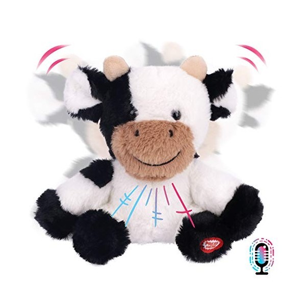 Hopearl Talking Cow répète ce que vous dites Shaking Head Electric Interactive Animated Toy Speaking Peluche Buddy Festival d