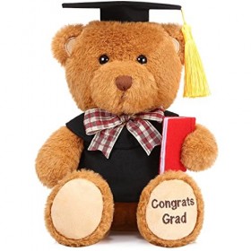 Zomiboo Cadeaux de Graduation 2022 11 Pouces Ours en Peluche de Remise des Diplômes avec Chapeau Noir Félicitations Diplômé p