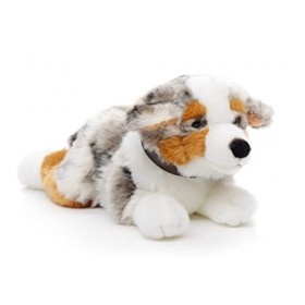 Uni-Toys - Berger australien avec collier - 40 cm longueur - Chien en peluche - Peluche doudou