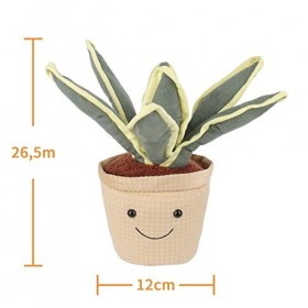 Apricot Lamb – Plante en peluche Plantes artificielles Sansevieria 26,5 cm Peluche Plante Poupées Jouet Doux &Lavable Cadeau 