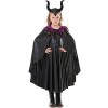 IBAKOM Enfants Filles Costume Sorcière Cosplay Halloween Carnaval Déguisements Corne Bandeau Plume Ailes Tenues Ensemble Noir