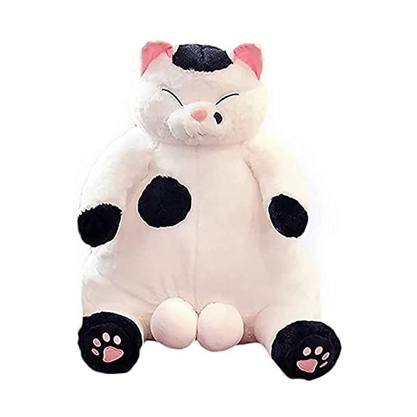 PEDEIECL Oreillers en peluche en forme de chat paresseux mignon, poupées en peluche, cadeaux pour les amis noir, 35 cm 