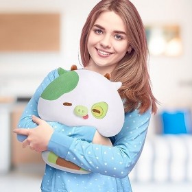 Mewaii 20CM Peluche Oreiller Kawaii Vache Avocat de Jouets Forme de Champignon Doux et Confortable Coussins en Peluche - Idéa