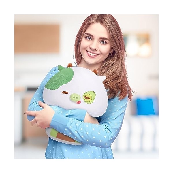 Mewaii 20CM Peluche Oreiller Kawaii Vache Avocat de Jouets Forme de Champignon Doux et Confortable Coussins en Peluche - Idéa