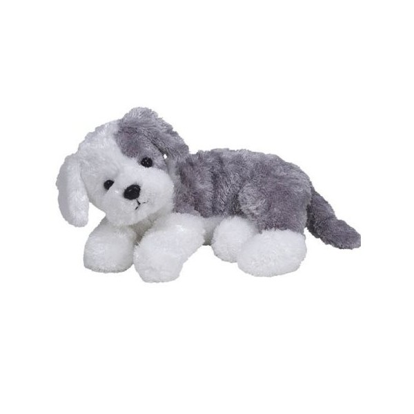 Classic Dogs - Peluche Chien Gris Et Blanc Assis Gm 33 Cm