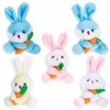 ibasenice 5 Pièces Lapin en Peluche Jouet Lapin Porte-Clés Peluche Lapin Poupée Doux Lapin en Peluche Animal en Peluche Poupé