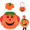 Costume de Citrouille Halloween pour Enfant Déguisement Cosplay Cape Citrouille Chapeau de Citrouille Sac à Bonbons Enfant Ad