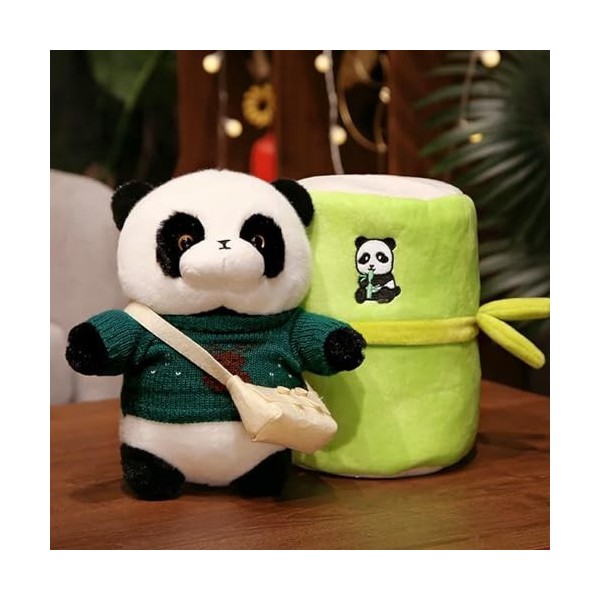 Mignon Pull Sac à Dos Panda poupée se cachant dans Un Sac en Peluche en Bambou Coussin câlin en Peluche sur Le Jouet en Bambo