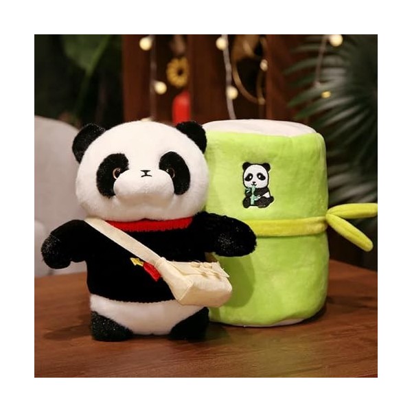 Mignon Pull Sac à Dos Panda poupée se cachant dans Un Sac en Peluche en Bambou Coussin câlin en Peluche sur Le Jouet en Bambo