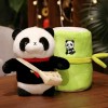 Mignon Pull Sac à Dos Panda poupée se cachant dans Un Sac en Peluche en Bambou Coussin câlin en Peluche sur Le Jouet en Bambo
