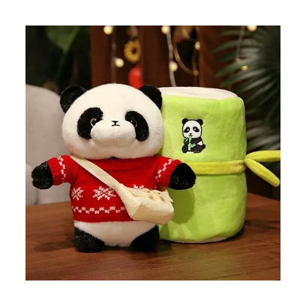 Mignon Pull Sac à Dos Panda poupée se cachant dans Un Sac en Peluche en Bambou Coussin câlin en Peluche sur Le Jouet en Bambo
