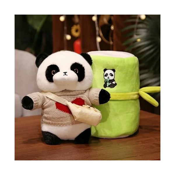 Mignon Pull Sac à Dos Panda poupée se cachant dans Un Sac en Peluche en Bambou Coussin câlin en Peluche sur Le Jouet en Bambo